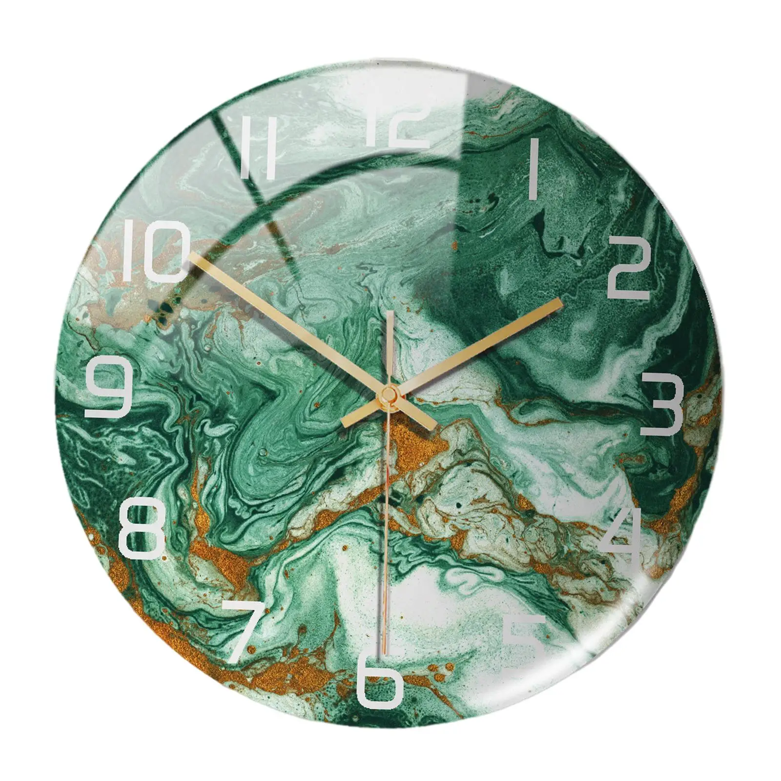 Marbling Wall Clock Silent Non Ticking 12 Inch Wall Clock Battery Operated Modern Style Decorative Clock for Home