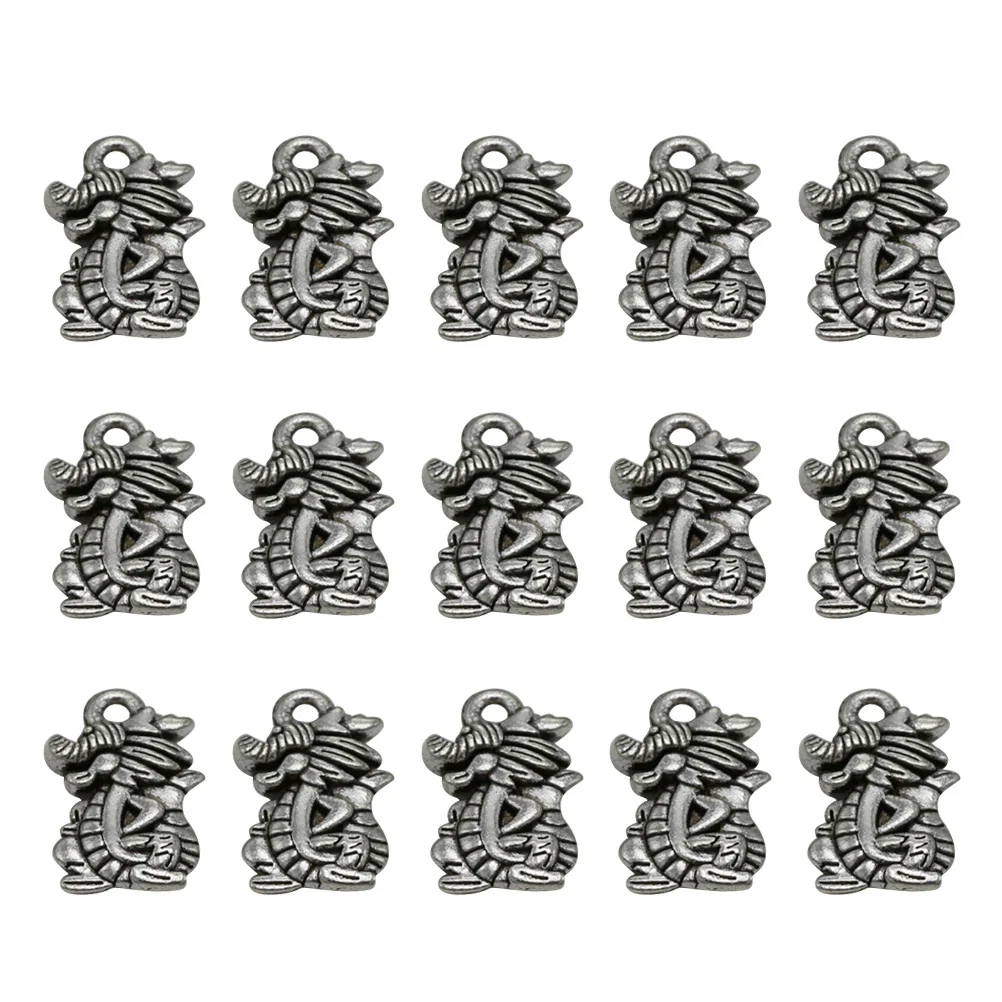 

50 Pcs Alloy Dragon Jewelry Pendant Accessories Pendants Stainless Steel Charms for Making DIY Bracelet