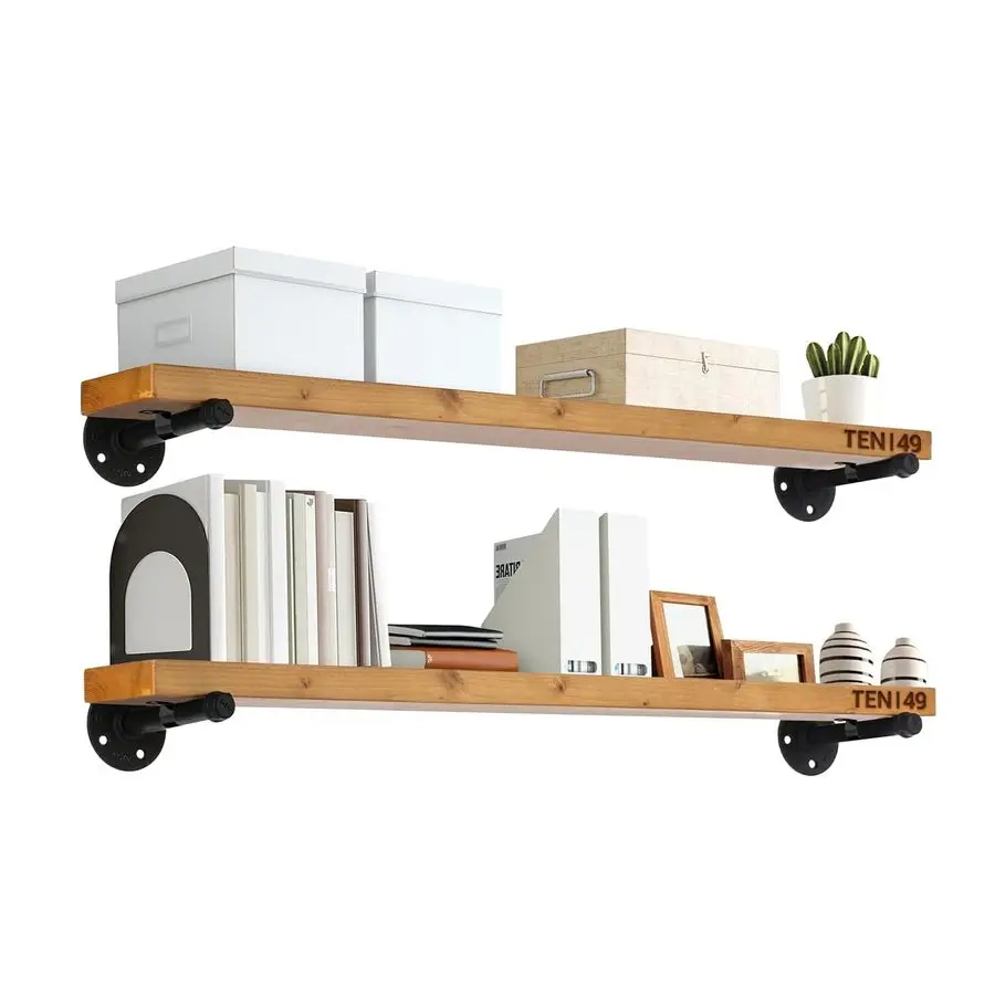 

Real Wood Rustic Floating Shelves Wall 36 Wide Small Wooden Industrial Pipe Shelving Farmhouse Pipe Wall Shelves Furniture Bathr