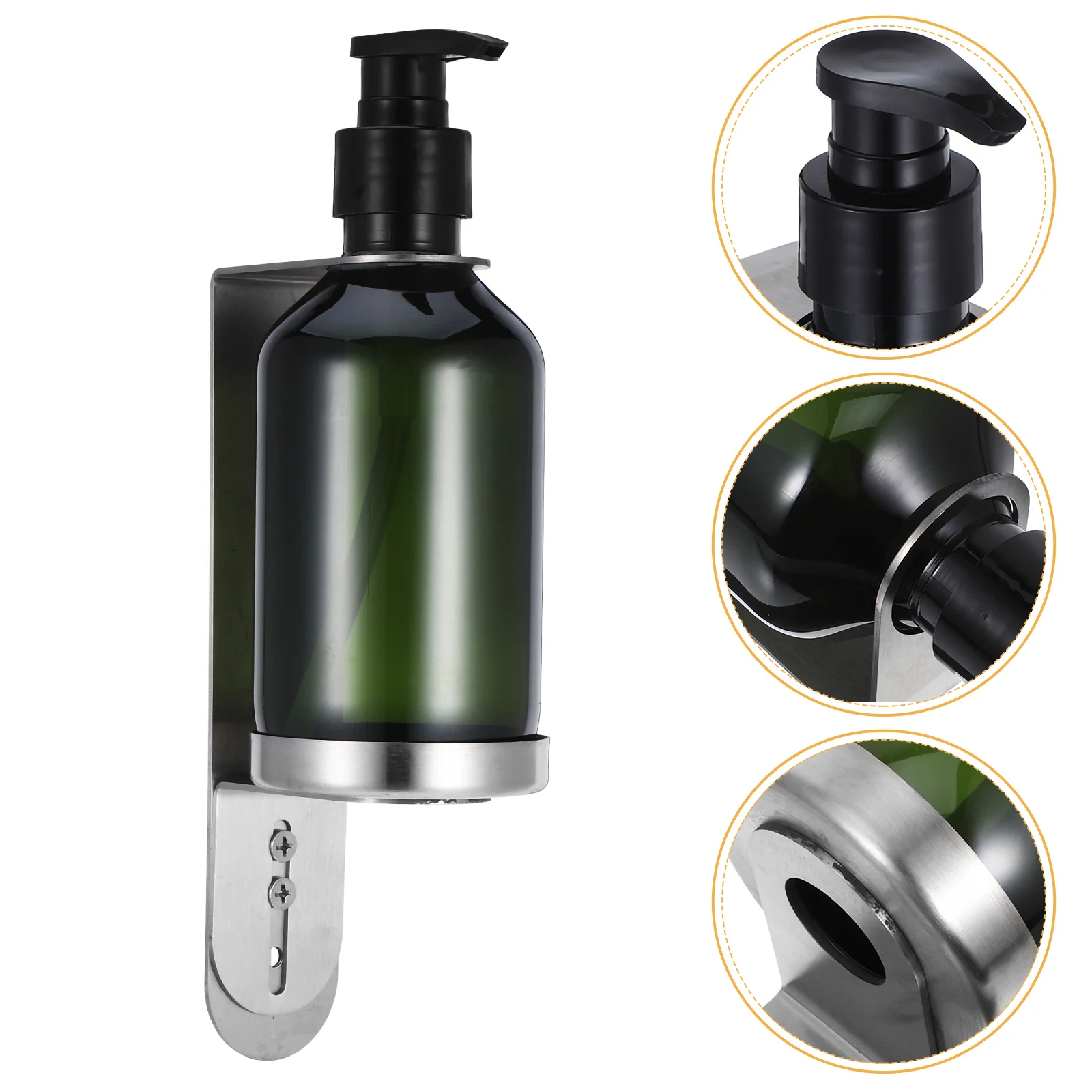 

Wall Mounted Stainless Steel Soap Dispenser Large Capacity Plastic Bottle for Bathroom Kitchen Sink 1Set Lotion Bottle