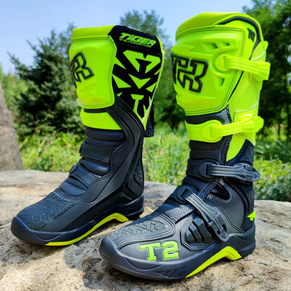 

Мотоботы для мотокросса, гоночные мотоциклетные ботинки для мужчин и женщин, дышащие мотоботы из натуральной кожи, противоскользящие гоночные ботинки