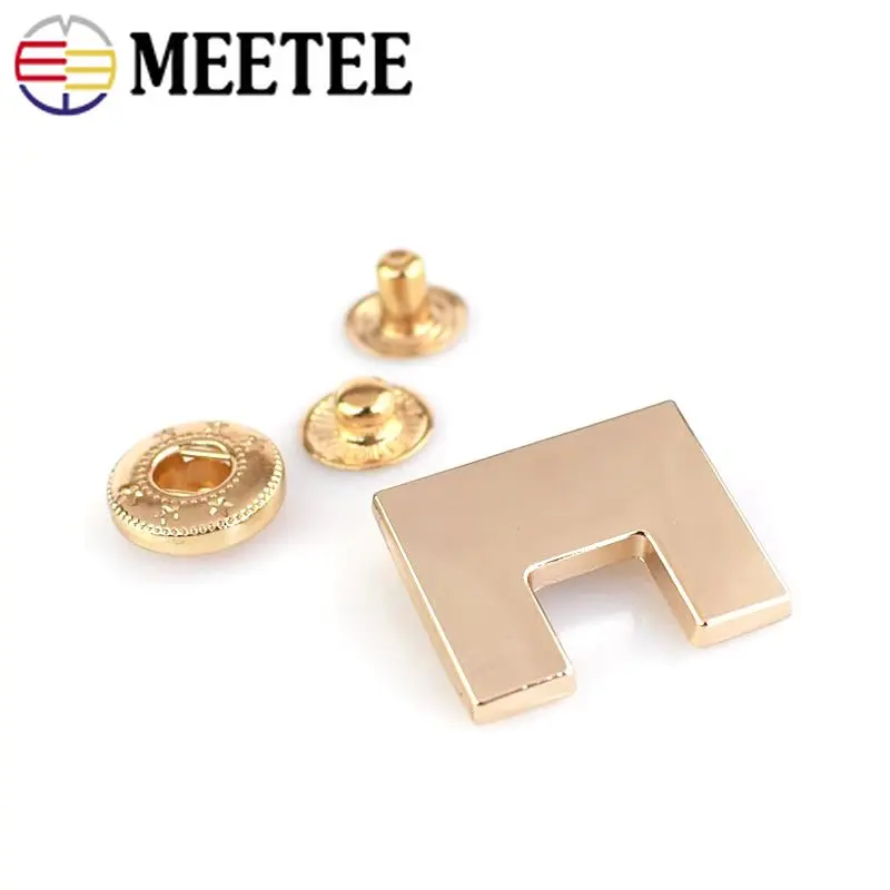 Meetee 10/20Pcs Golden Snap Button Fasteners Press Stud Decorative Metal Buckle Coat Clasp Down Clothes DIY Hardware Accessories