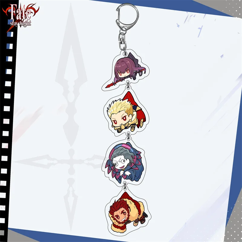 Game Fate Stay Night Figures Acher Gilgamesh Altria Pendragon Cosplay Acrylic Key Chains Cute Cartoon Bag Keyring Fans Gifts