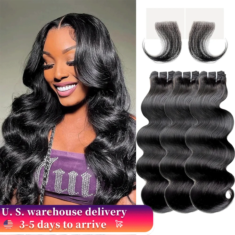 2 bundles of human hair wavy hair 20  22 inches 2 bundles special offer 10A raw Brazilian virgin hair extensions braided human h