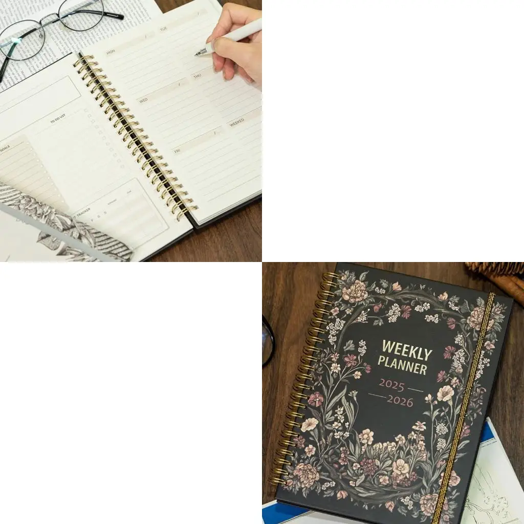 

2026 Weekly Planner Notebook Twin Coil Binding 52 Weeks Weekly Monthly Planner For Daily Scheduling Task Organization K92C