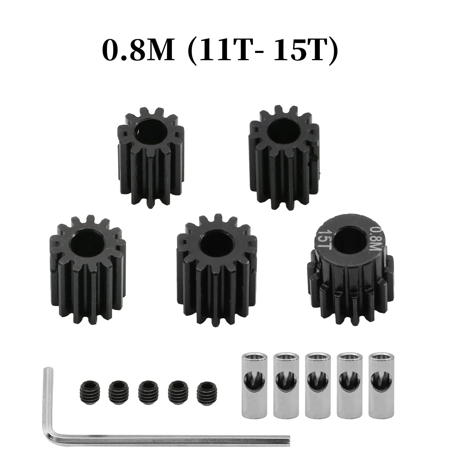 5szt 0.8M 32P 3.175 5mm 11T 13T 15T 17T 18T 20T 24T 28T 30T 35T Przekładnia zębata ze stali hartowanej do modelu samochodu 1/8 1/10 RC