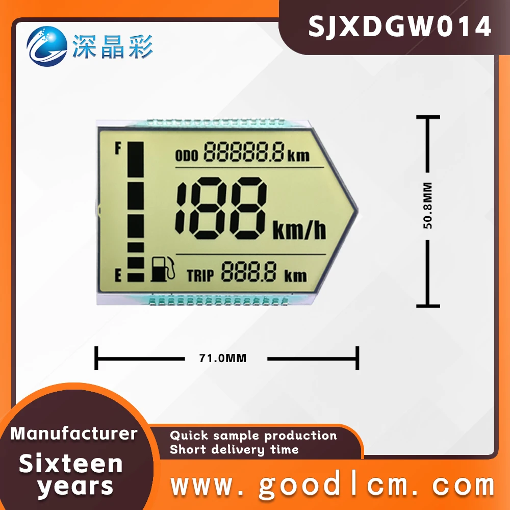 Оптовая продажа, индивидуальный сегментный дисплей для автомобиля SJXDGW014 HTN, положительный цифровой дисплей с широкой температурой 5,0 в