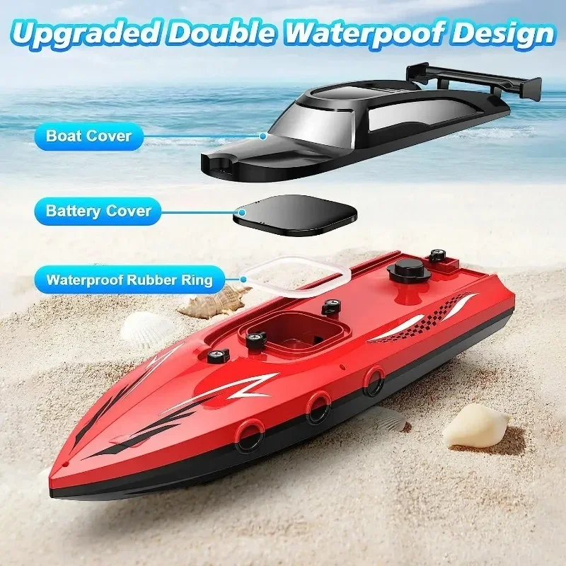 2.4GHz Toy Remote Boat Airship High Speed Boat Kids Water Toys Outdoor Toys Summer Gifts for Kids Waterproof Electric Toy Boat