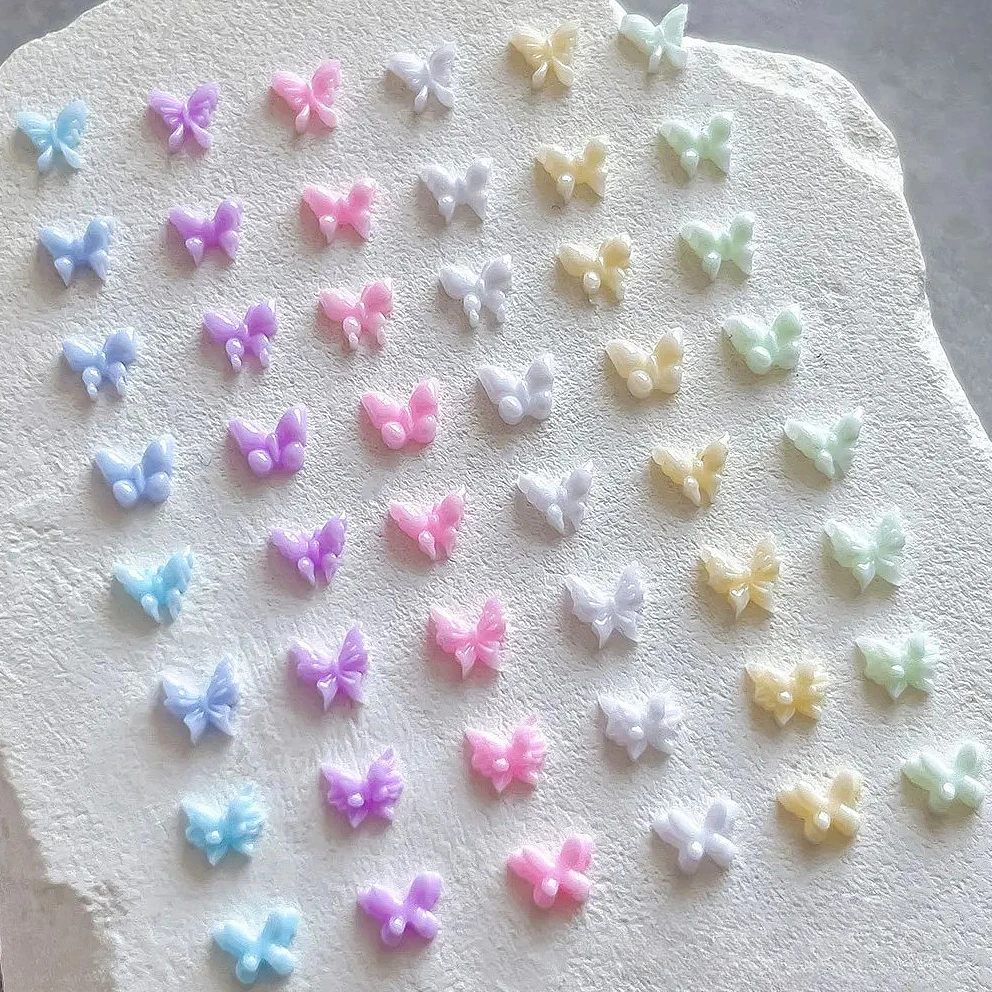 

Cute Colorful Resin Butterfly Bowknot Pearl Snowflake Christmas Wreath Star Lovely Nail Art Accessories Decoration Manicure Tool