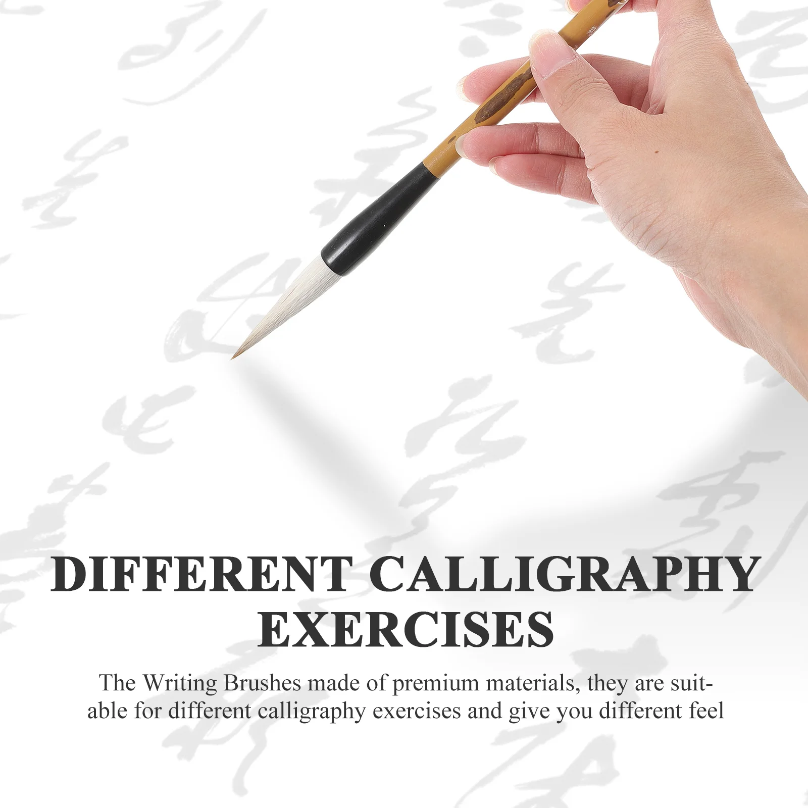 

3Pcs Calligraphy Brush Traditional Writing Brush Multi-Function Painting Accessory Long Lasting Comfortable Hold