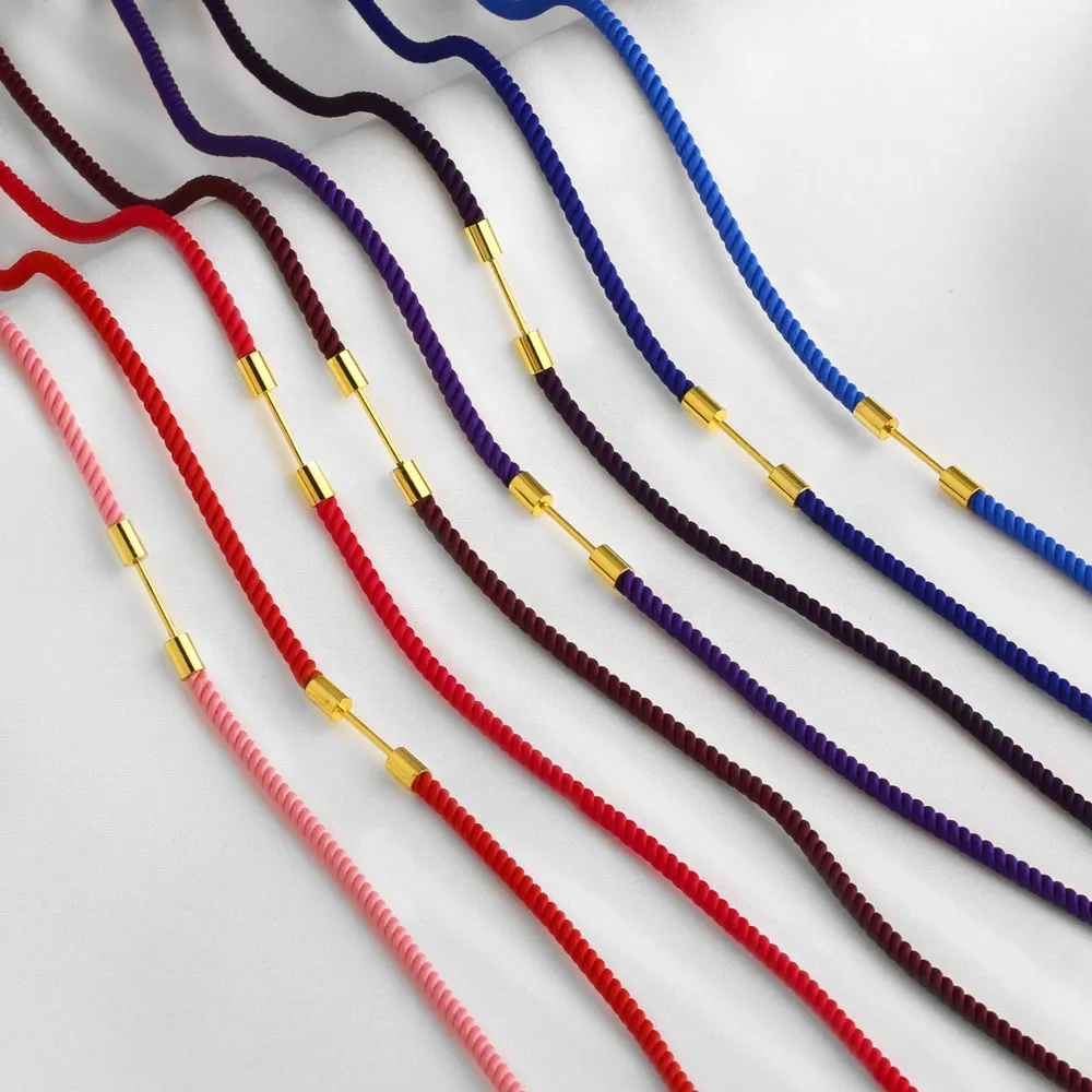 OCESRIO Twist Rope Chain Copper Gold Plated Cord Necklace for DIY Women Pendant Jewelry Making Components Wholesale nkeb410
