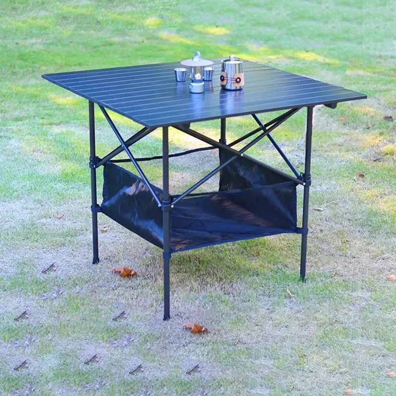 Outdoor folding table Lifting picnic camping stall, portable mahjong table Multifunctional aluminum alloy table