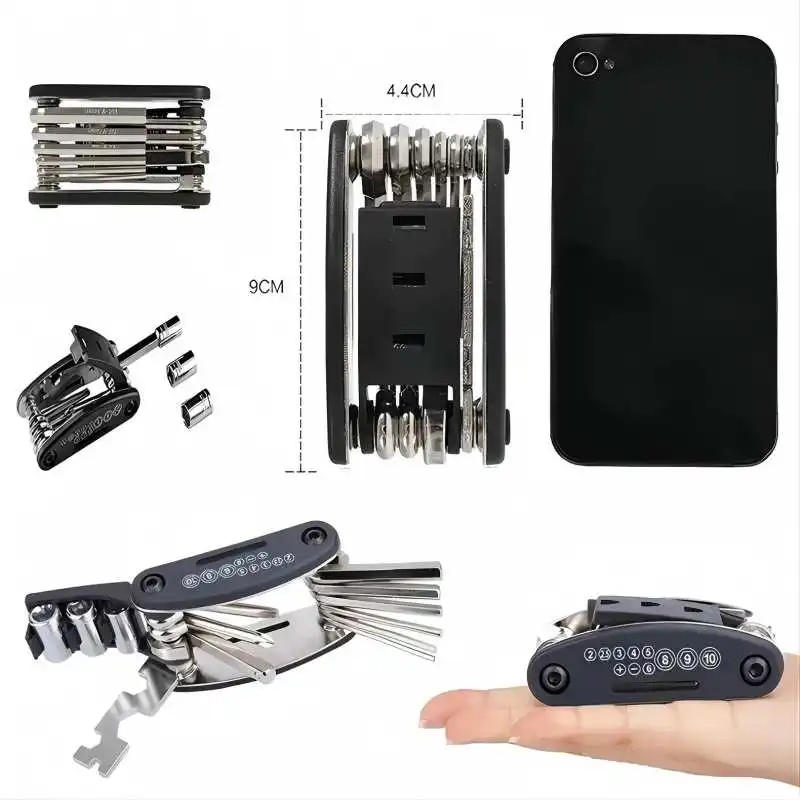 16 In 1 Bike Multi Tool Portable Socket Multipurpose Wrench Screwdriver Foldable Repair Accessory MTB Road Bicycle Motorcycle