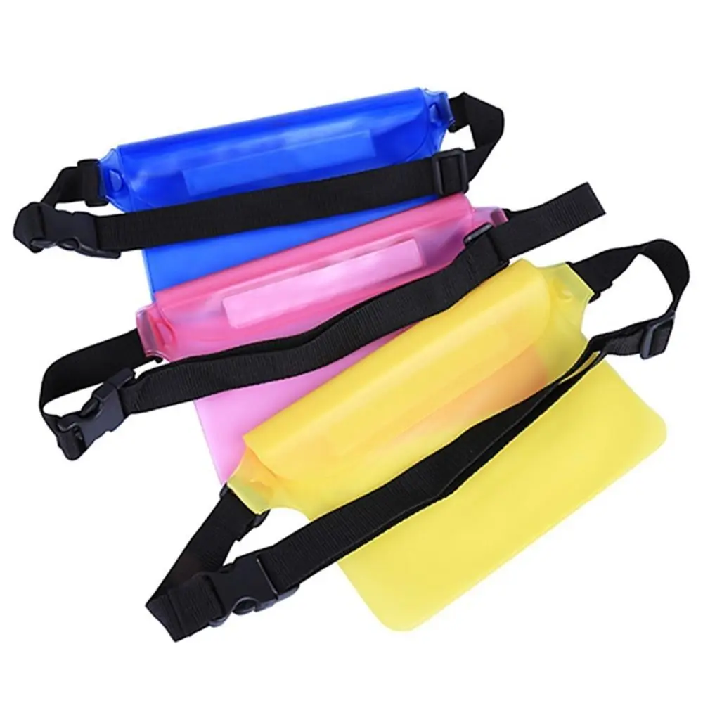 Thicken Waterproof Phone Bag Folding Transparent Waist Waterproof Bag PVC Portable Swimming Storage Bag Boating