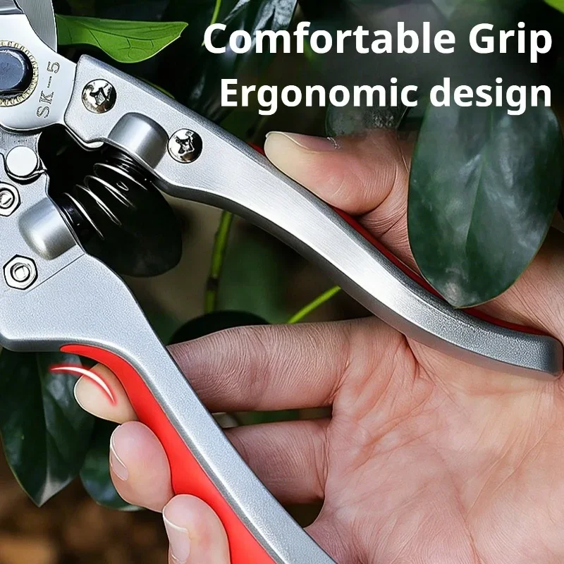 Pruning Shears SK5 Manganese Steel Ergonomic Heavy Duty Branch Cutter for Home Use Garden Orchard Fruit Tree Thick Branches