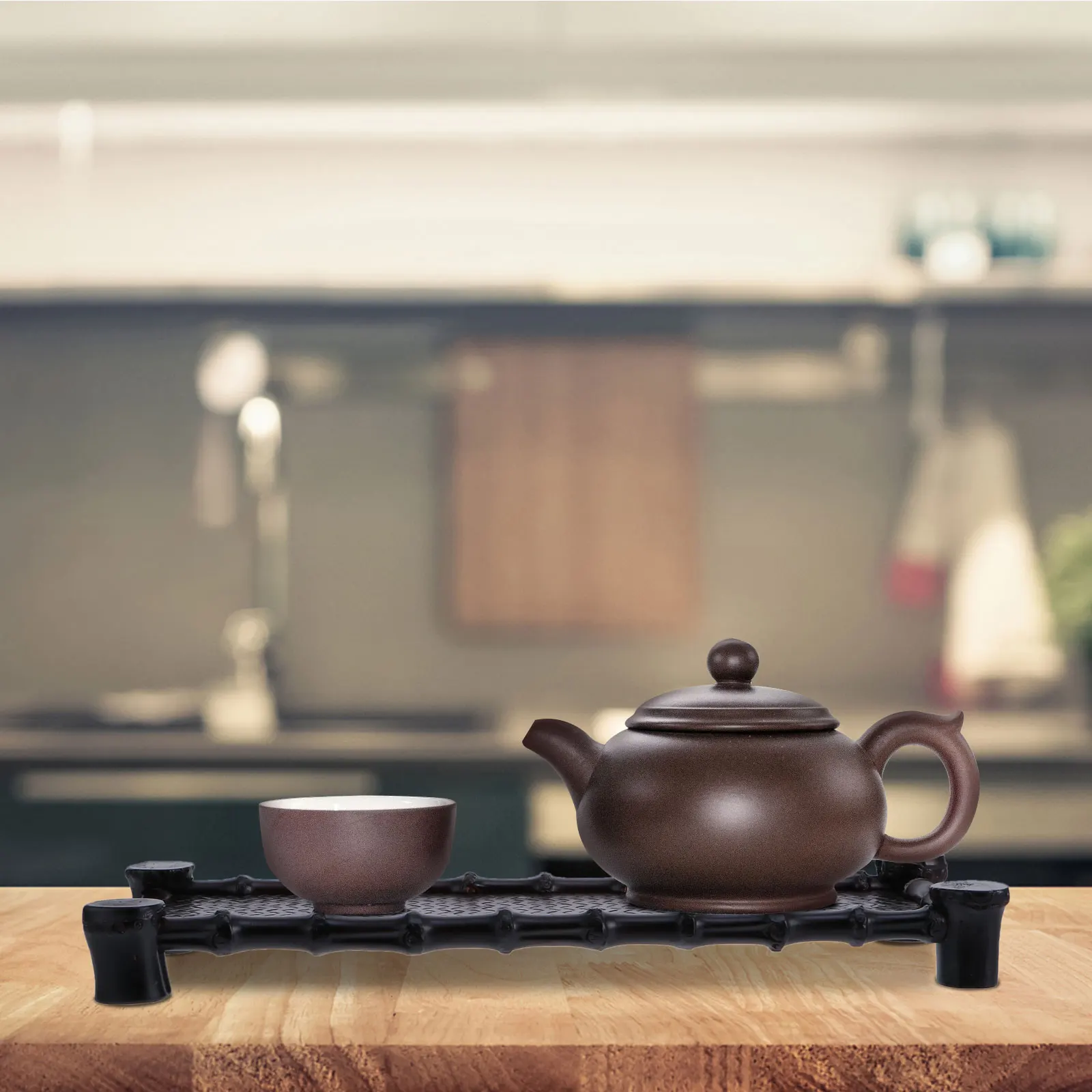 

1pc Bamboo Whip Cup Holder Tea Table Teacup Rack Stand Serving Tray Teapot Coaster Storage Strong Home Tea Room Elegant