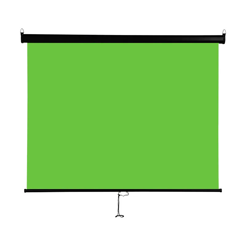 

Thickened green screen wall-mounted hand-pulled camera self-locking curtain opaque keying background cloth Internet celebrity