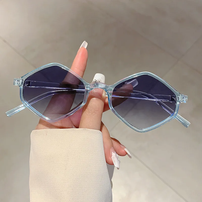 Fashion Polygonal Women Sunglasses Vintage Brand Designer Small Frame Rhombus Lady Sun Glasses UV400 Shades Goggle Punk Eyewear