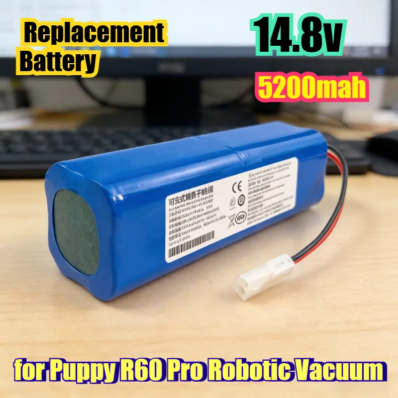 

Аккумулятор повышенной емкости 5200 мАч для робота-пылесоса и полотера Puppy R60 Pro - литиевая батарея для умного робота для уборки дома