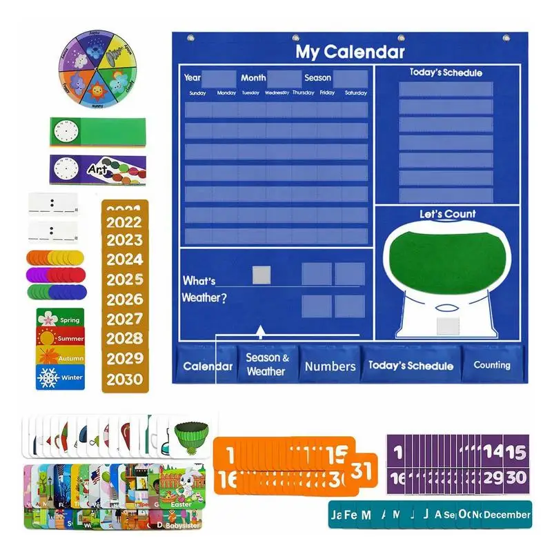 Calendar Bulletin Board Classroom Calendar Learning From Home And School Homeschooling Or Classroom For Teachers Essential For