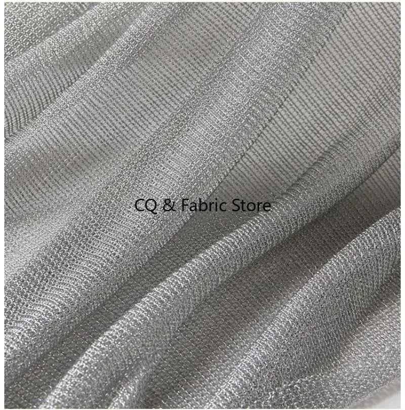 부드러운 니트 메탈 텍스처 원단 가벼운 드레스 제작 디자이너 원단 DIY 재봉 액세서리 미터 단위 판매