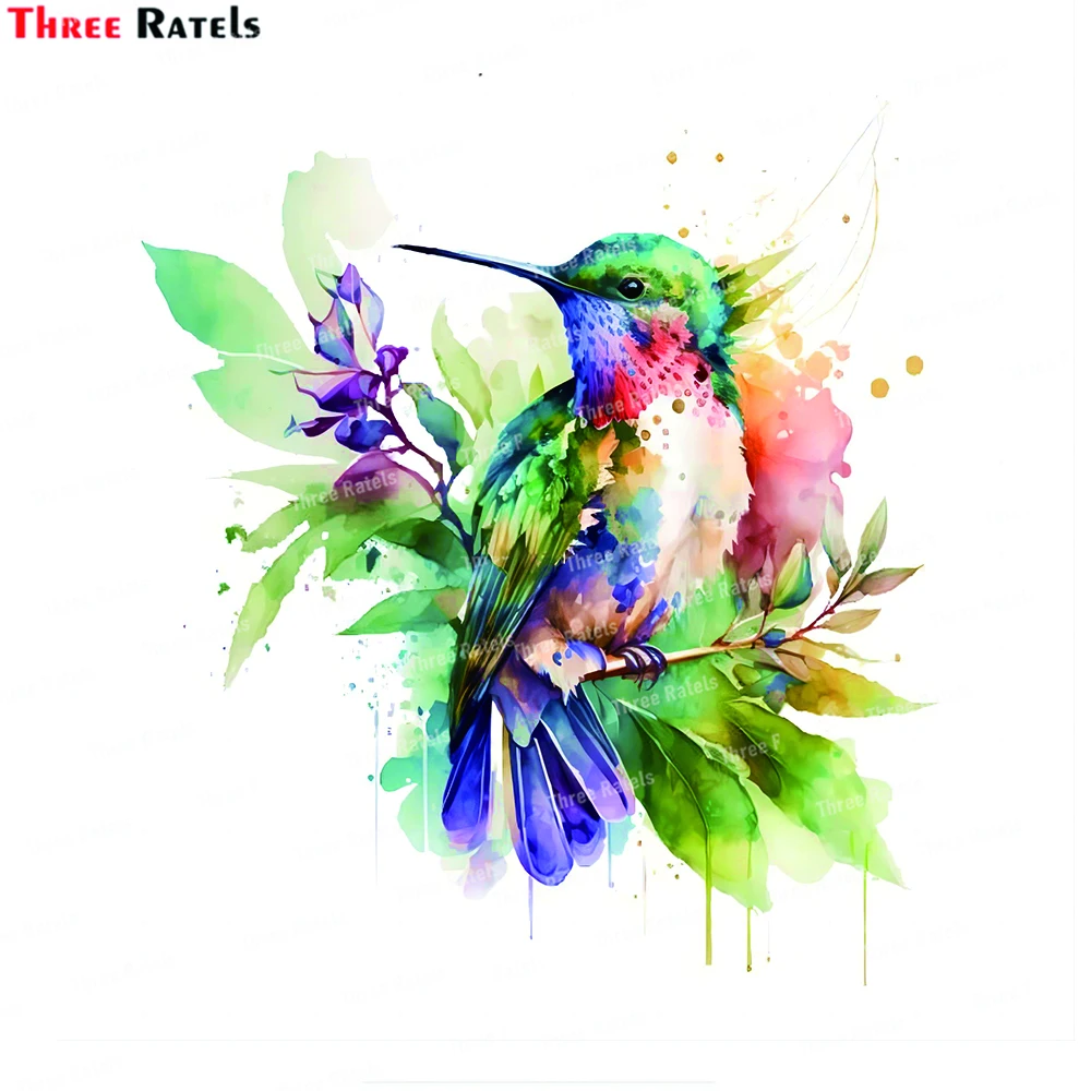 Three Ratels Watercolor Hummingbird  Wall Stickers for Room Decor Living room Bedroom Bathroom Door Decoration PVC Decals