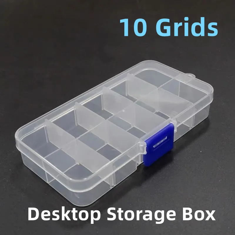 10 Slots Detachable Transparent Plastic Sorting Box Storage Box