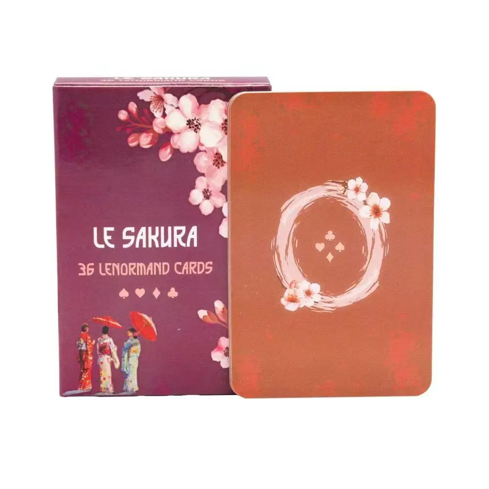 Le Sakura Lenormand Cards - 36 Card Deck with Keywords - Japanese Cherry Blossom Themed Oracle Cards