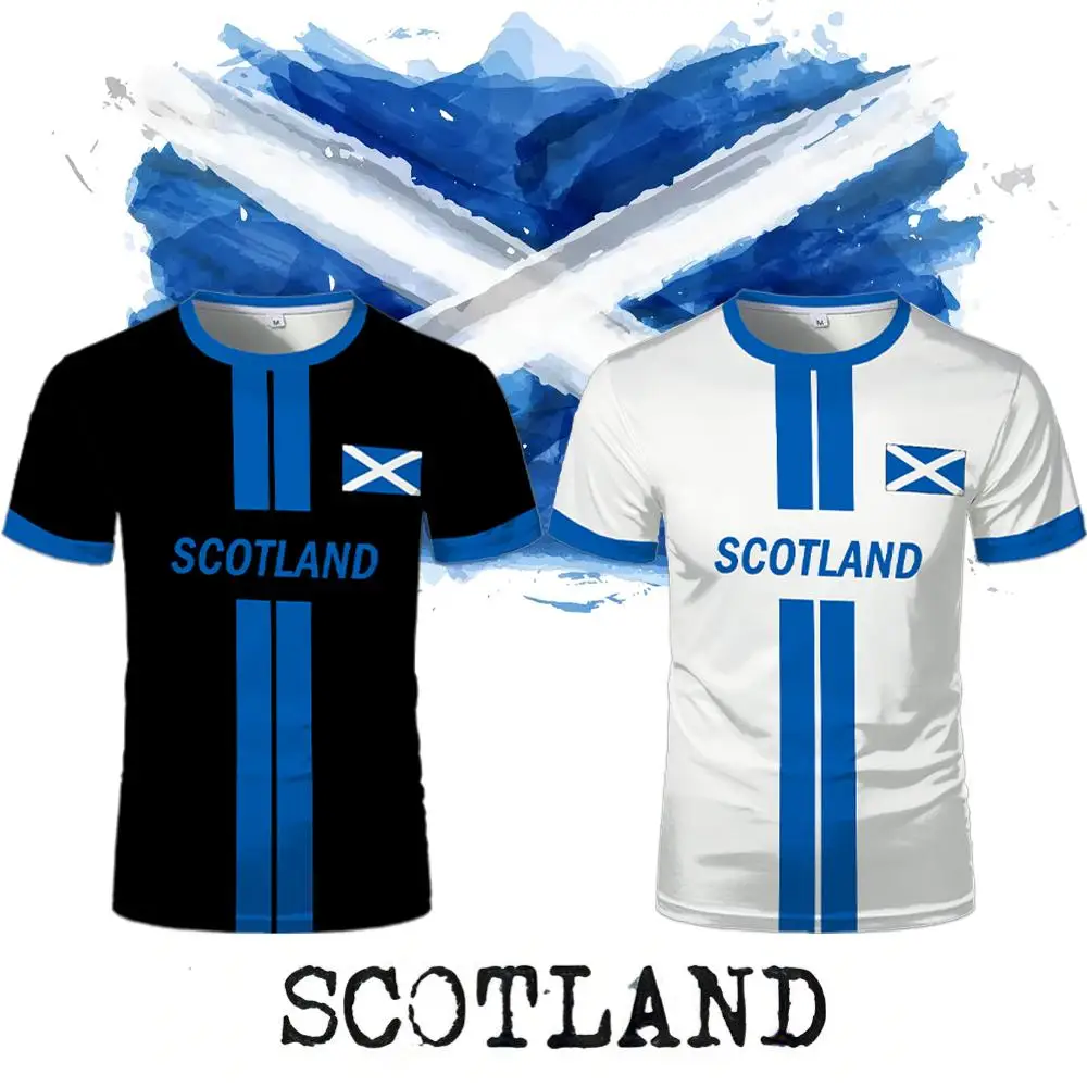 Scotland Flag Printed Jersey Men Fashion Football T-shirt Men's And Women's Casual Quick-drying And Breathable Training Uniform