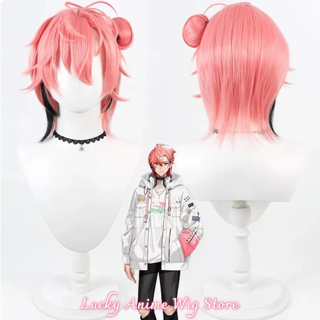 Cosplay NIJISANJI VTuber Akabanjou Akagi Wen Wig Anime game party wig, heat-resistant synthetic fiber wig