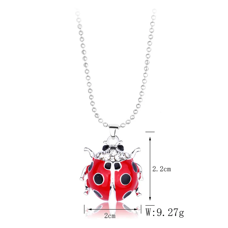 Luoluo&baby Cartoon Ladybug Shape Pendant Charm Necklaces Cute Insect Jewelry Lovely Necklace Gifts For Kids