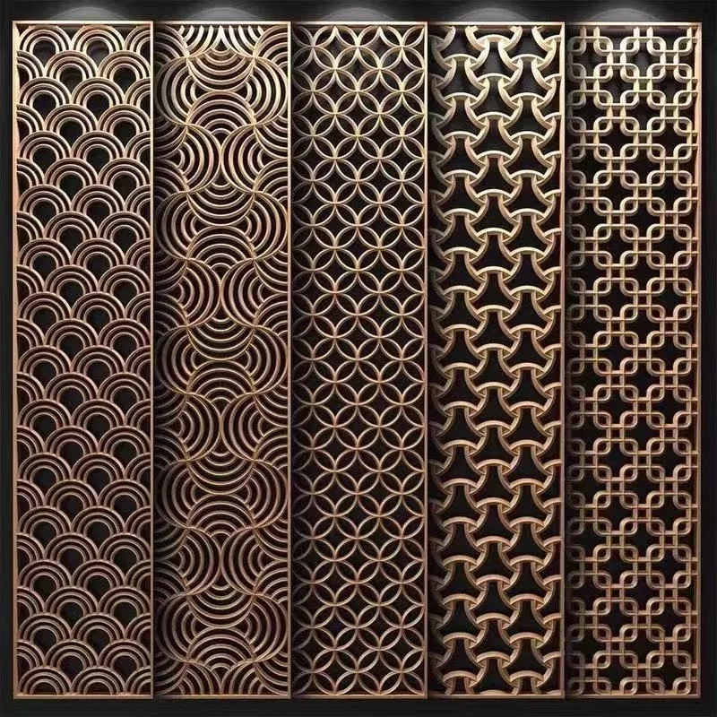 Custom Hollow Stainless Steel Grille, Embossed Metal Partition for Lobby, Hall & Living Area Decor partition
