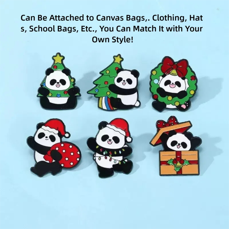 

Heye Christmas Cute Panda Outfit Set: Clothes, Hat, Bag, Pencil Case, Decorative Brooch, Badge Gift 6-Piece Set