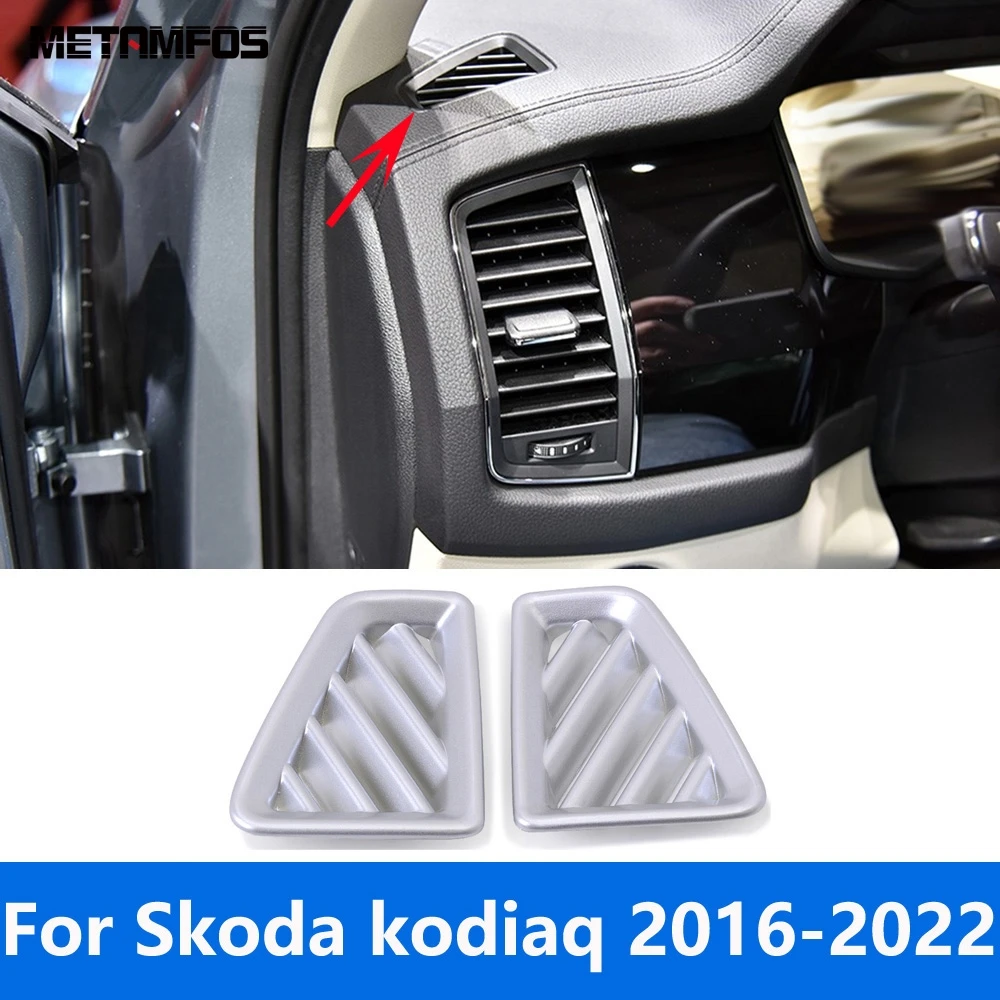 

For Skoda kodiaq 2016-2018 2019 2020 2021 2022 Matte Front Air Condition Vent Outlet Cover Trim Interior Accessories Car Styling