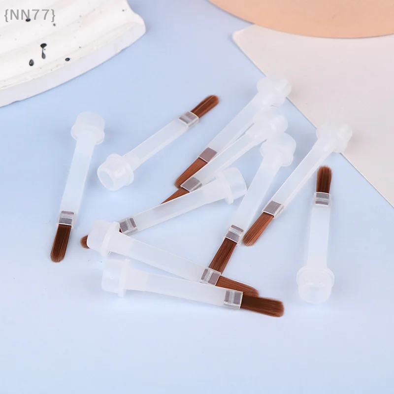 5/10/20Pcs Nail Polish Replacement Brushes - Fits Standard 15ml Bottles, Disposable Brown Hair Nail Art Applicator Brush Set