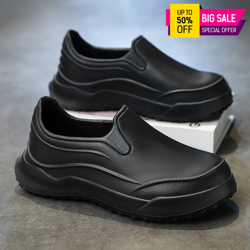 

Обувь для шеф-поваров отеля, новая летняя легкая водонепроницаемая нескользящая маслостойкая рабочая обувь для кухни, мужская модная повседневная обувь из ЭВА для прогулок на открытом воздухе