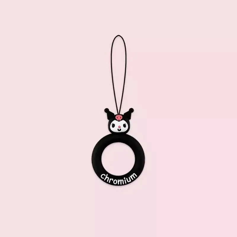 1 шт. MINISO Sanrio, кольцо на палец, ремешок для телефона, ремешок, силиконовый ремешок Kuromi мобильный телефон Key, ID карта, ремешок, пончики, венок