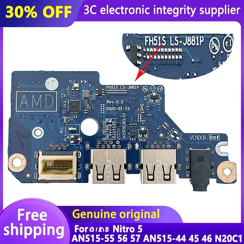 

Original New USB for Nitro 5 AN515-55 AN515-56 AN515-57 AN515-44 AN515-45 46 N20C1 LS-J891P Laptop USB Board 100% Tested