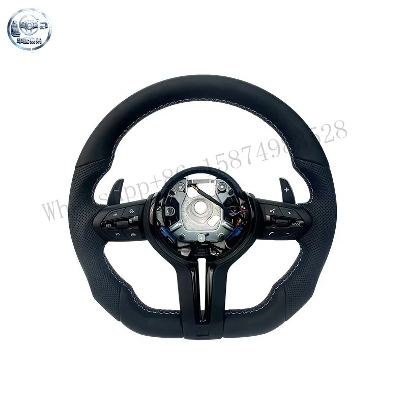 M Sport D Shaped Car Full Leather Wrap M Style Steering Wheel for BMW F32 M3 M6 Series Automobile Parts