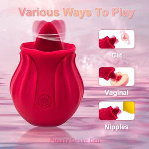 Hot Sale Rose Lidah Menjilati Oral Mengisap Vibrator untuk Wanita Stimulator Klitoris Masturbasi Wanita Pengisap Menjilat Mainan Seks untuk Wanita 8 mainan seks penjualan terbaik rose - №