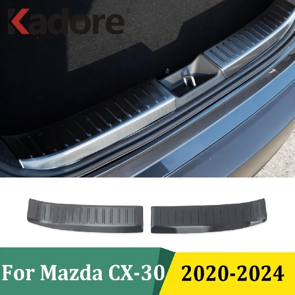 

For Mazda CX-30 CX30 2020-2022 2023 2024 Stainless Steel Interior Rear Bumper Foot Pedal Protector Tail Trunk Scuff Plate Cover