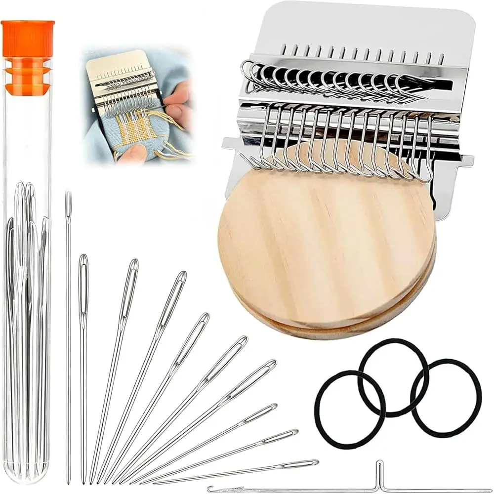 

Ткацкий станок Speedweve с 14 крючками, мини-инструмент для начинающих, маленький инструмент для ремонта джинсов, носков, одежды, для рукоделия