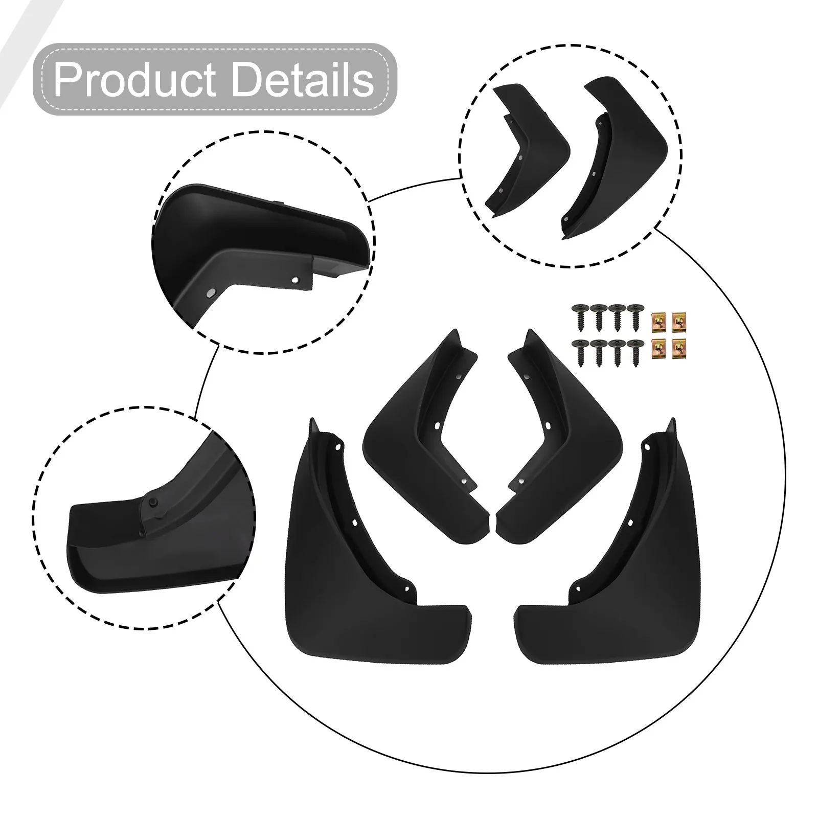 

For Volvo XC90 Splash Guard Mud Flaps Garden 1 Set About 700G Accessories Black Car Body Replacement High Quality