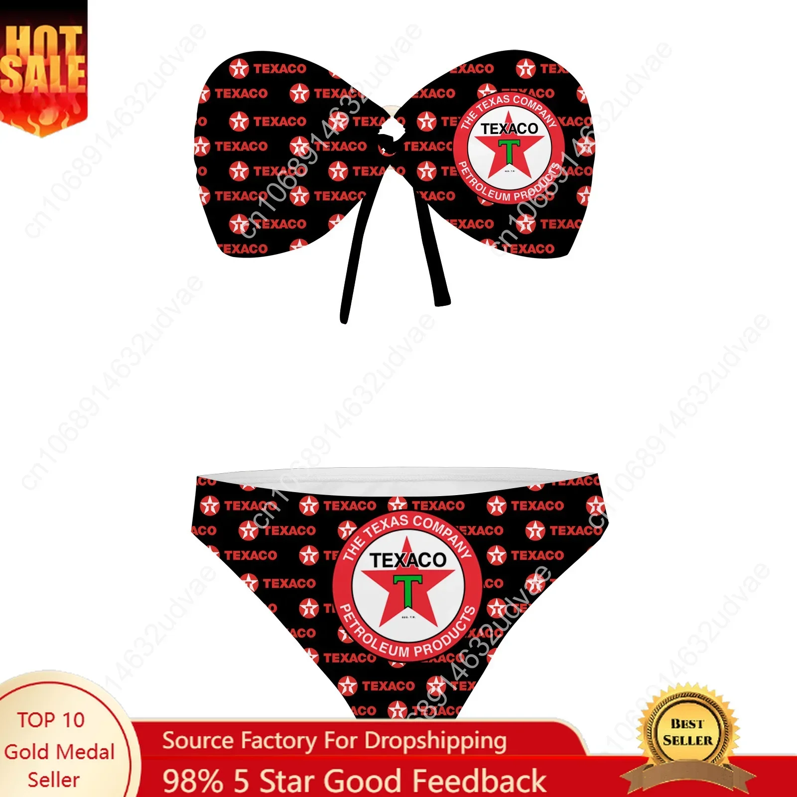 Texaco Strapless Swimsuit Womens Bathing Suits Personalized Fashion Swimwear Pool Party Sexy Bikini Customize Beachwear