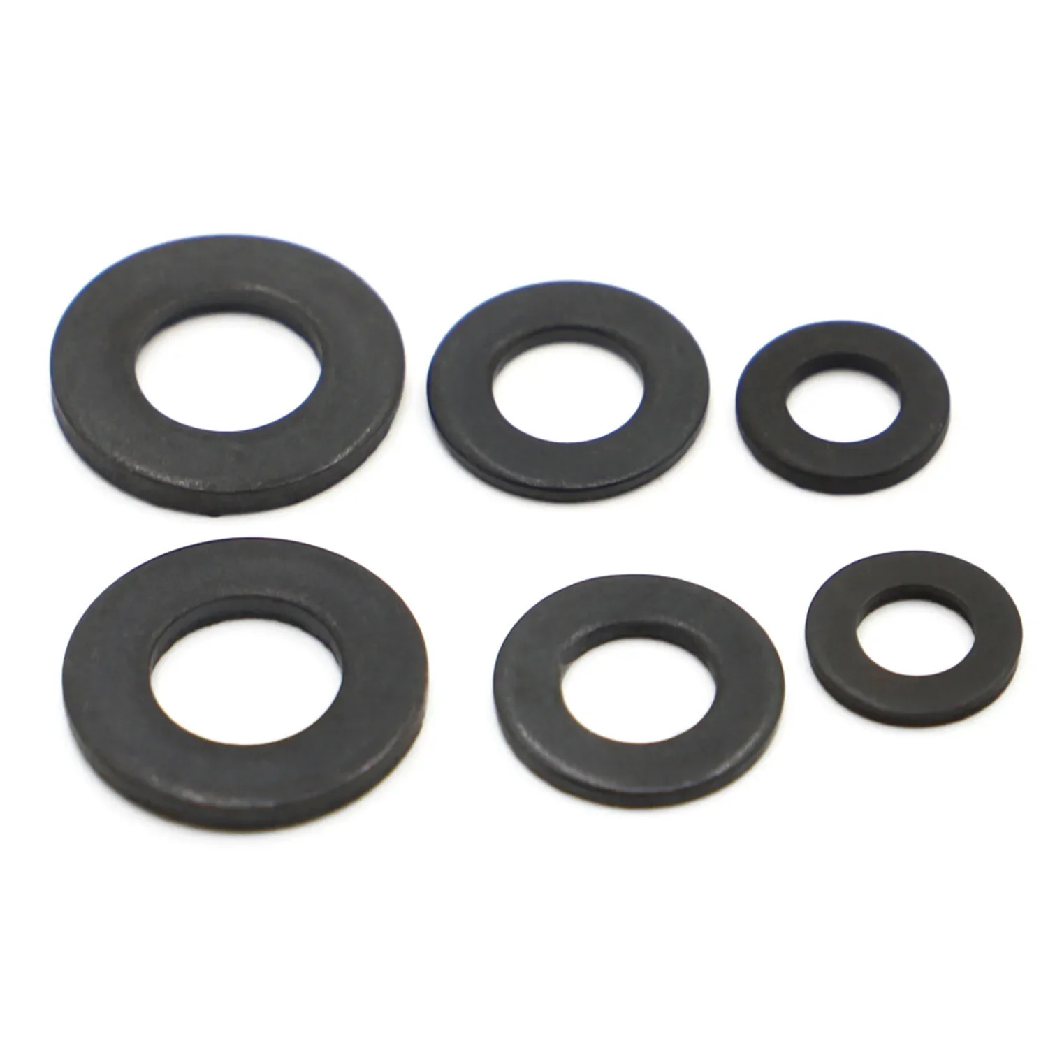 5-50pcs M2 M2.5 M3 M4 M5 M6 M8 M10 M12 M14 M16 M20 M22 M24 GB97 DIN125 Black Carbon Steel Flat Washer Plain Gasket Pad