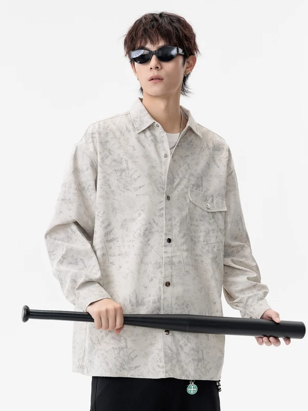 เสื้อแจ็คเก็ตผ้าโพลีเอสเตอร์ทรงหลวม สไตล์ลำลอง แฟชั่น สำหรับผู้ชาย ใส่ทำงาน ใส่เที่ยว ฤดูใบไม้ผลิ ฤดูใบไม้ร่วง รุ่นใหม่