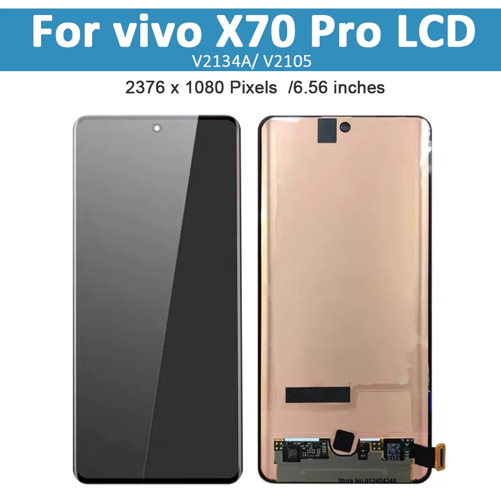 6.56''original AMOLED pro vivo X70 pro LCD displej dotek obrazovka digitizér spojování náhrada pro vivo x70pro V2134A V2105 LCD