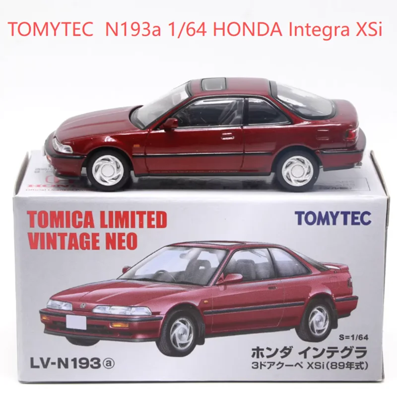 TOMYTEC TLV LV-N193a نموذج سيارة مصنوع من خليط معدني بمقياس 1/64، Integra XSi (أحمر) النسخة اليابانية 1989 #1