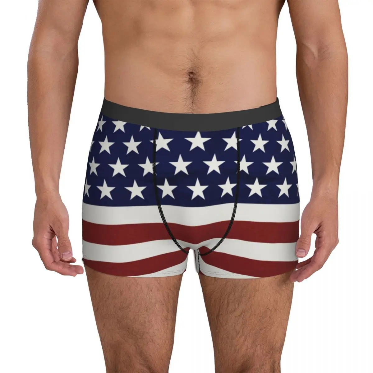 4th Of July American USA Flag Underwear Patriotic July 4th Soft Panties Custom Boxer Brief 3D Pouch Man Oversize Boxershorts