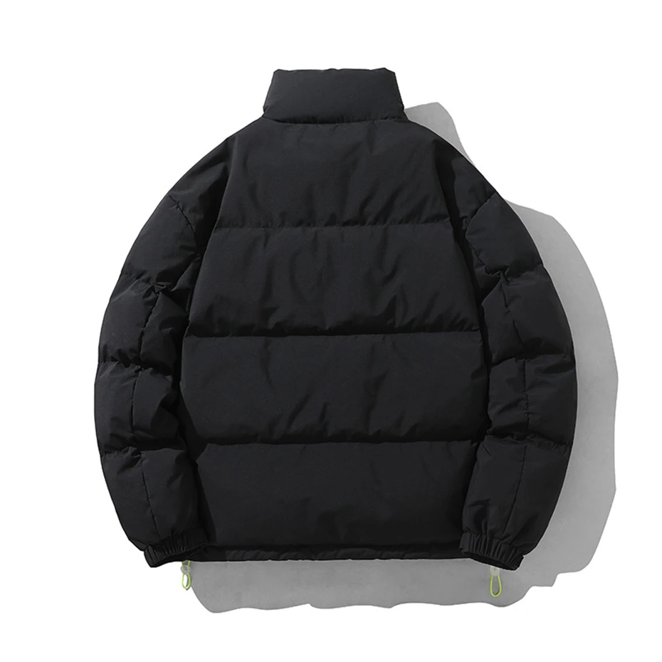 Chaqueta de plumón para hombre, abrigos de Color sólido, abrigo de cuello alto, chaquetas de Camping, negro, Invierno